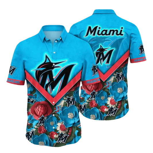 Miami Marlins MLB Flower Aloha Hawaiian Shirt 8, MLB Hawaiian Shirt Moonbestprint