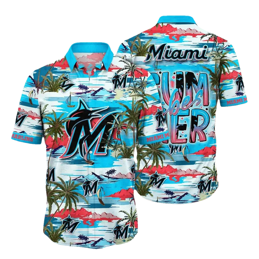 Miami Marlins MLB Flower Aloha Hawaiian Shirt 9, MLB Hawaiian Shirt Moonbestprint