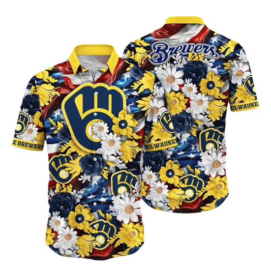 Milwaukee Brewers MLB Aloha Hawaiian Shirt 2, MLB Hawaiian Shirt Moonbestprint