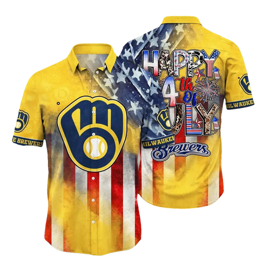 Milwaukee Brewers MLB Aloha Hawaiian Shirt 3, MLB Hawaiian Shirt Moonbestprint