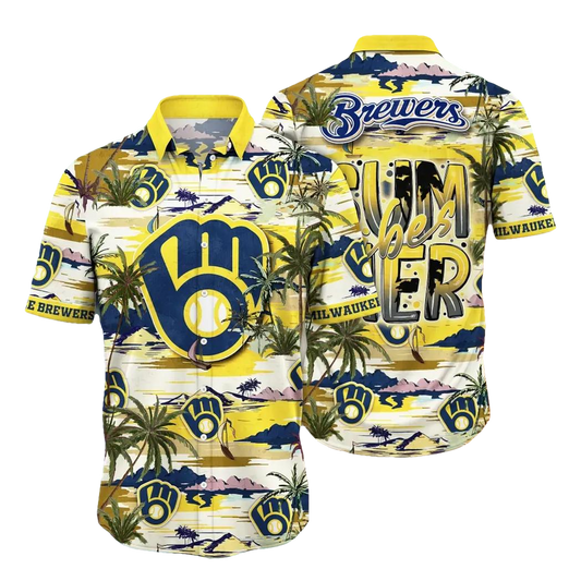 Milwaukee Brewers MLB Flower Aloha Hawaiian Shirt 13, MLB Hawaiian Shirt Moonbestprint