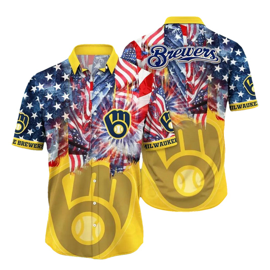 Milwaukee Brewers MLB Flower Aloha Hawaiian Shirt 15, MLB Hawaiian Shirt Moonbestprint