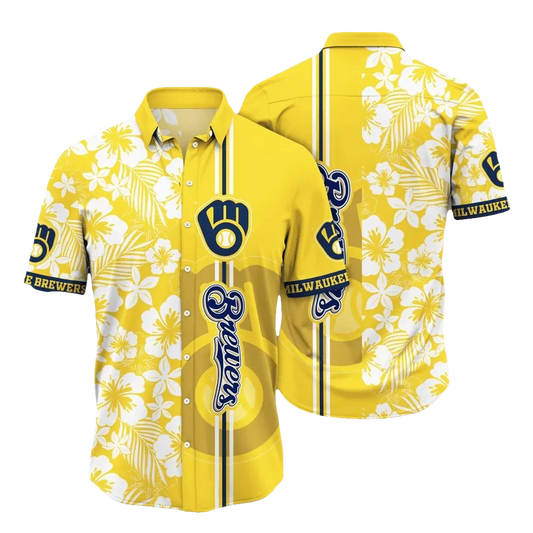 Milwaukee Brewers MLB Flower Aloha Hawaiian Shirt 17, MLB Hawaiian Shirt Moonbestprint