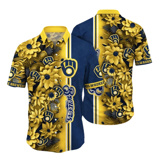 Milwaukee Brewers MLB Flower Aloha Hawaiian Shirt 5, MLB Hawaiian Shirt Moonbestprint
