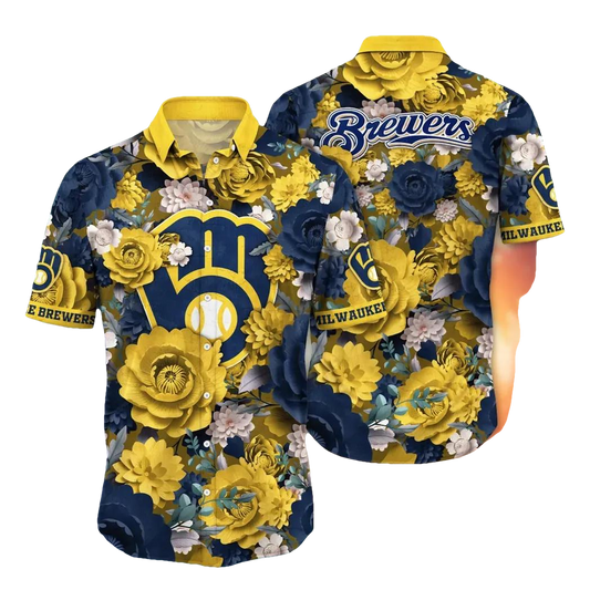 Milwaukee Brewers MLB Flower Aloha Hawaiian Shirt 7, MLB Hawaiian Shirt Moonbestprint