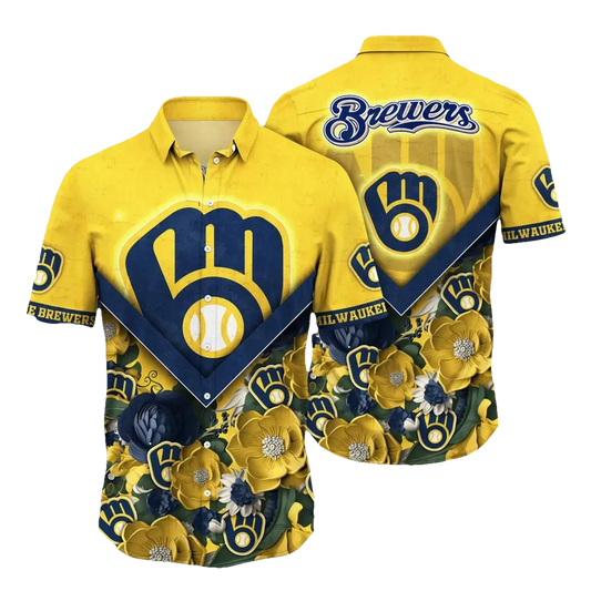 Milwaukee Brewers MLB Flower Aloha Hawaiian Shirt 8, MLB Hawaiian Shirt Moonbestprint