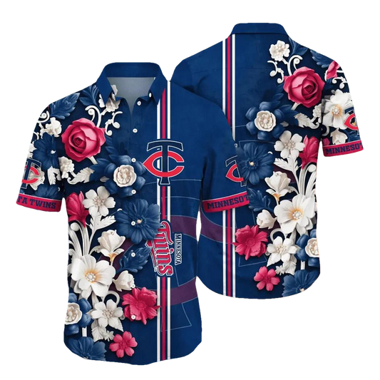 Minnesota Twins MLB Flower Aloha Hawaiian Shirt 19, MLB Hawaiian Shirt Moonbestprint