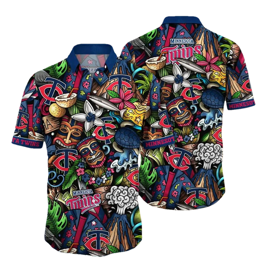 Minnesota Twins MLB Flower Aloha Hawaiian Shirt 4, MLB Hawaiian Shirt Moonbestprint