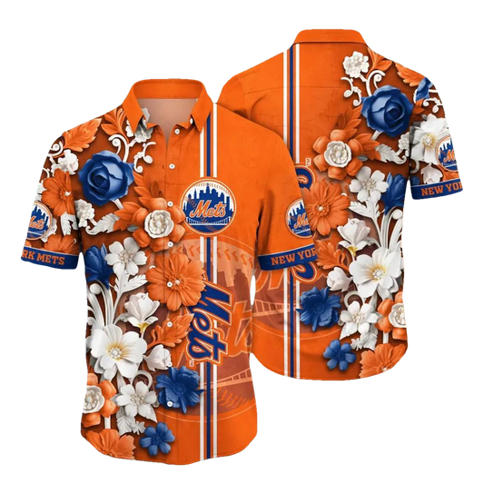 New York Mets MLB Flower Aloha Hawaiian Shirt 14, MLB Hawaiian Shirt Moonbestprint