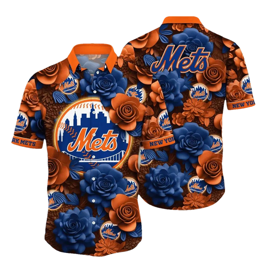 New York Mets MLB Flower Aloha Hawaiian Shirt 16, MLB Hawaiian Shirt Moonbestprint