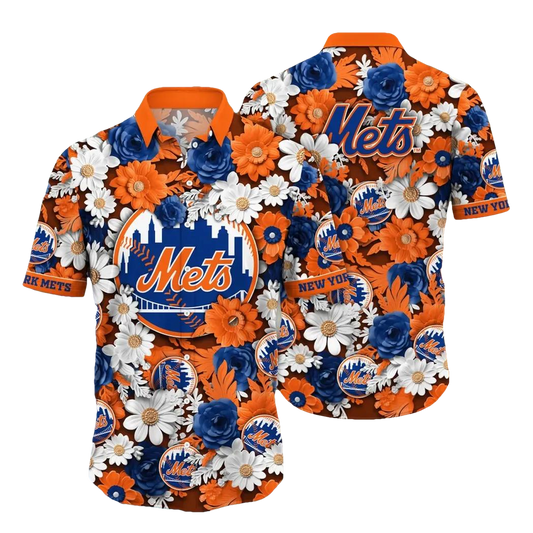 New York Mets MLB Flower Aloha Hawaiian Shirt 15, MLB Hawaiian Shirt Moonbestprint