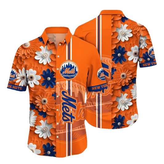 New York Mets MLB Flower Aloha Hawaiian Shirt 18, MLB Hawaiian Shirt Moonbestprint