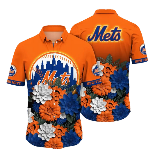 New York Mets MLB Flower Aloha Hawaiian Shirt 19, MLB Hawaiian Shirt Moonbestprint