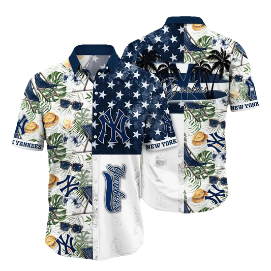 New York Yankees MLB Flower Aloha Hawaiian Shirt 10, MLB Hawaiian Shirt Moonbestprint