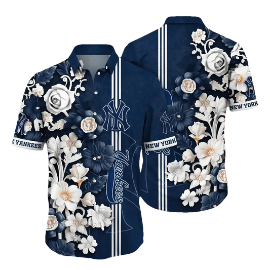 New York Yankees MLB Flower Aloha Hawaiian Shirt 19, MLB Hawaiian Shirt Moonbestprint