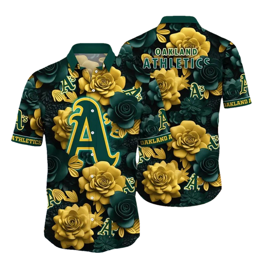 Oakland Athletics MLB Flower Aloha Hawaiian Shirt 17, MLB Hawaiian Shirt Moonbestprint