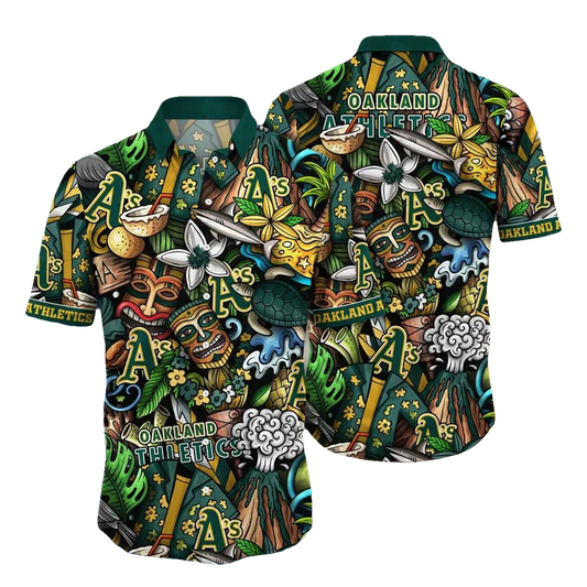 Oakland Athletics MLB Flower Aloha Hawaiian Shirt 3, MLB Hawaiian Shirt Moonbestprint