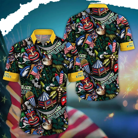 Oakland Athletics MLB Flower Aloha Hawaiian Shirt 19, MLB Hawaiian Shirt Moonbestprint
