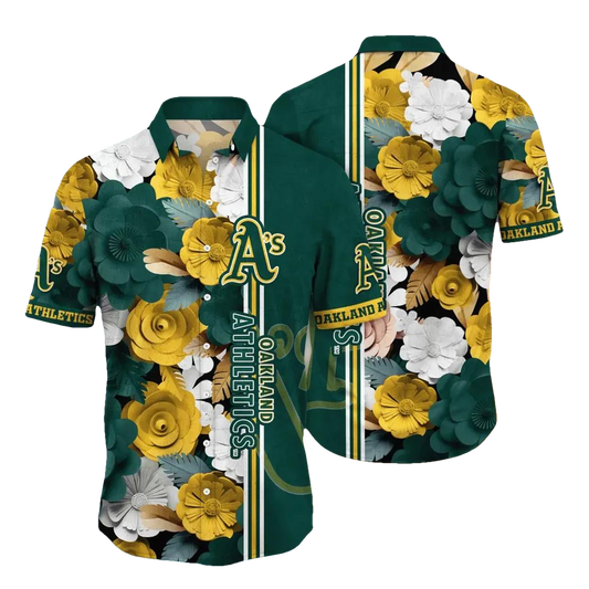 Oakland Athletics MLB Flower Aloha Hawaiian Shirt 16, MLB Hawaiian Shirt Moonbestprint