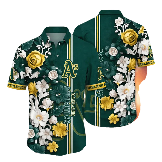 Oakland Athletics MLB Flower Aloha Hawaiian Shirt 18, MLB Hawaiian Shirt Moonbestprint