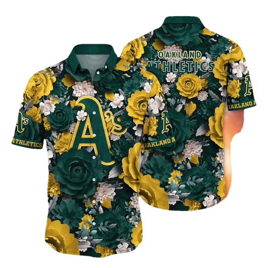 Oakland Athletics MLB Flower Aloha Hawaiian Shirt 7, MLB Hawaiian Shirt Moonbestprint