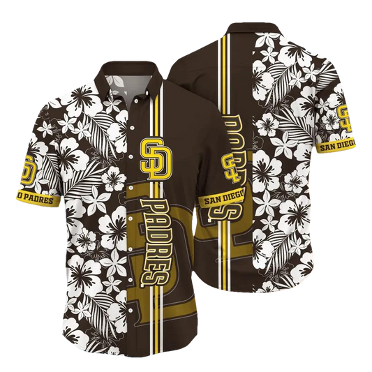 San Diego Padres MLB Flower Aloha Hawaiian Shirt 14, MLB Hawaiian Shirt Moonbestprint
