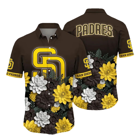San Diego Padres MLB Flower Aloha Hawaiian Shirt 16, MLB Hawaiian Shirt Moonbestprint