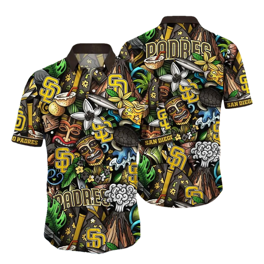 San Diego Padres MLB Flower Aloha Hawaiian Shirt 4, MLB Hawaiian Shirt Moonbestprint