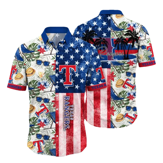 Texas Rangers MLB Flower Aloha Hawaiian Shirt 11, MLB Hawaiian Shirt Moonbestprint