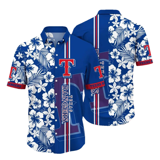 Texas Rangers MLB Flower Aloha Hawaiian Shirt 14, MLB Hawaiian Shirt Moonbestprint