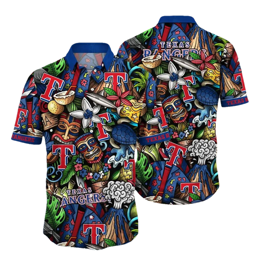 Texas Rangers MLB Flower Aloha Hawaiian Shirt 4, MLB Hawaiian Shirt Moonbestprint