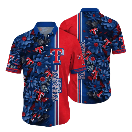 Texas Rangers MLB Flower Aloha Hawaiian Shirt 5, MLB Hawaiian Shirt Moonbestprint