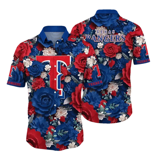 Texas Rangers MLB Flower Aloha Hawaiian Shirt 6, MLB Hawaiian Shirt Moonbestprint