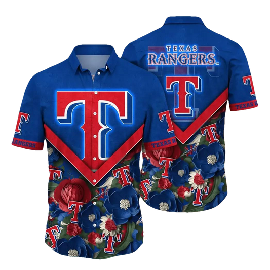 Texas Rangers MLB Flower Aloha Hawaiian Shirt 8, MLB Hawaiian Shirt Moonbestprint