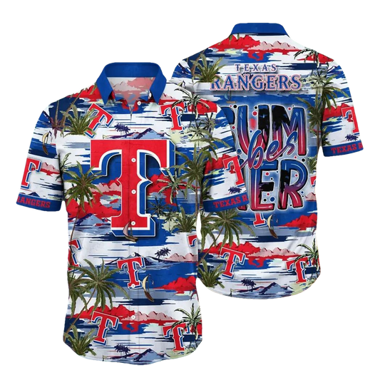 Texas Rangers MLB Flower Aloha Hawaiian Shirt 9, MLB Hawaiian Shirt Moonbestprint