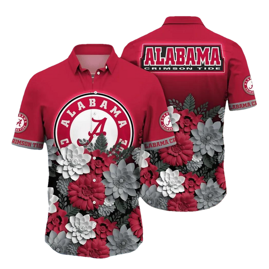 Alabama Crimson Tide NCAA Flower Aloha Hawaiian Shirt 12, NCAA Hawaiian Shirt Moonbestprint