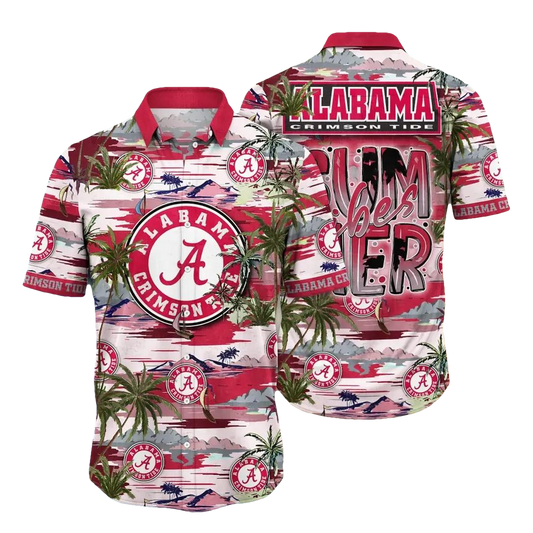 Alabama Crimson Tide NCAA Flower Aloha Hawaiian Shirt 8, NCAA Hawaiian Shirt Moonbestprint