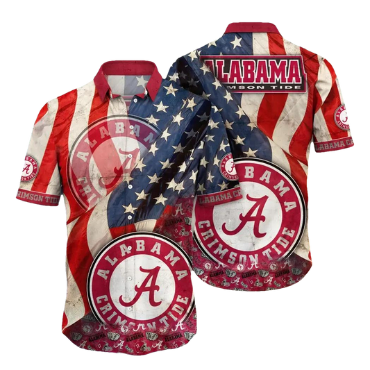 Alabama Crimson Tide NCAA Flower Aloha Hawaiian Shirt 9, NCAA Hawaiian Shirt Moonbestprint