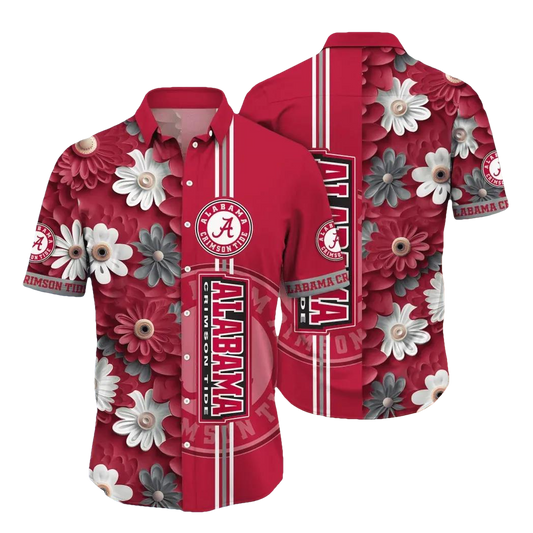 Alabama Crimson Tide Style Hot Trending Summer NCAA Flower Aloha Hawaiian Shirt, NCAA Hawaiian Shirt Moonbestprint