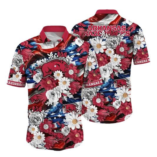 Arkansas Razorbacks NCAA Aloha Hawaiian Shirt 2, NCAA Hawaiian Shirt Moonbestprint