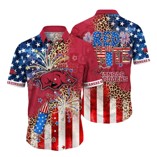 Arkansas Razorbacks NCAA Aloha Hawaiian Shirt 3, NCAA Hawaiian Shirt Moonbestprint