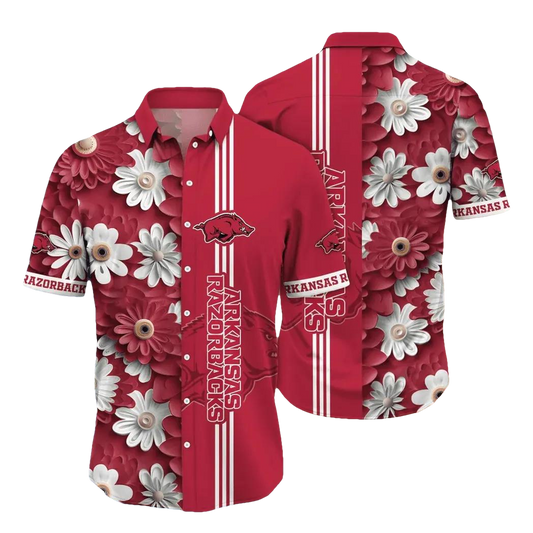 Arkansas Razorbacks NCAA Flower Aloha Hawaiian Shirt 11, NCAA Hawaiian Shirt Moonbestprint