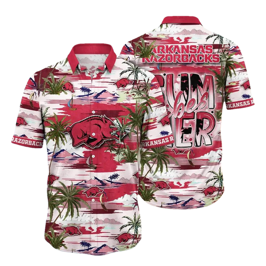 Arkansas Razorbacks NCAA Flower Aloha Hawaiian Shirt 16, NCAA Hawaiian Shirt Moonbestprint