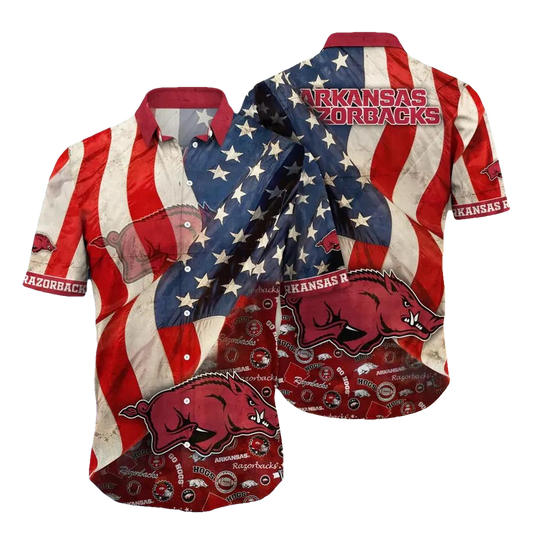 Arkansas Razorbacks NCAA Flower Aloha Hawaiian Shirt 7, NCAA Hawaiian Shirt Moonbestprint