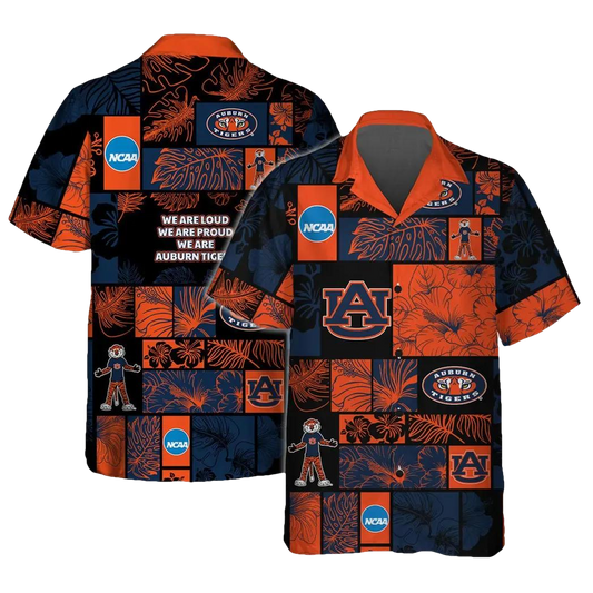 Auburn Tigers Aloha Hawaiian Shirt 1, NCAA Hawaiian Shirt Moonbestprint