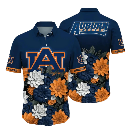 Auburn Tigers NCAA Flower Aloha Hawaiian Shirt 10, NCAA Hawaiian Shirt Moonbestprint
