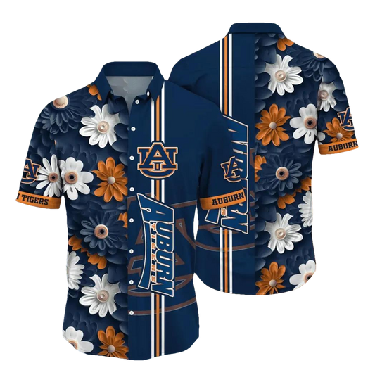 Auburn Tigers NCAA Flower Aloha Hawaiian Shirt 12, NCAA Hawaiian Shirt Moonbestprint