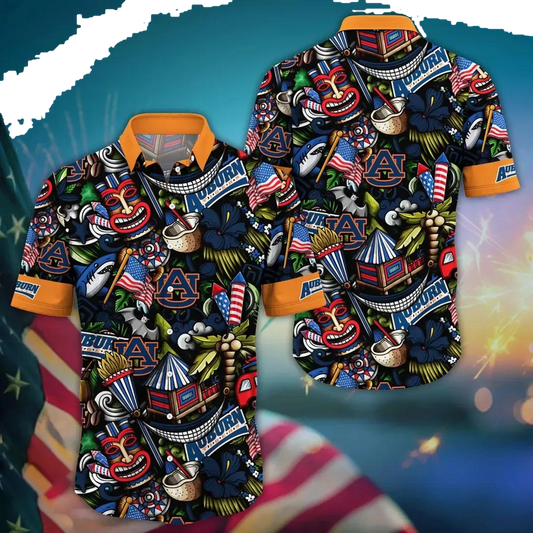 Auburn Tigers NCAA Flower Aloha Hawaiian Shirt 11, NCAA Hawaiian Shirt Moonbestprint
