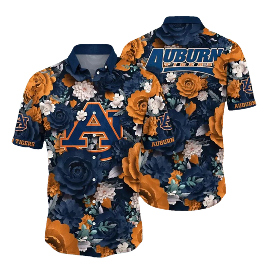 Auburn Tigers NCAA Flower Aloha Hawaiian Shirt 4, NCAA Hawaiian Shirt Moonbestprint