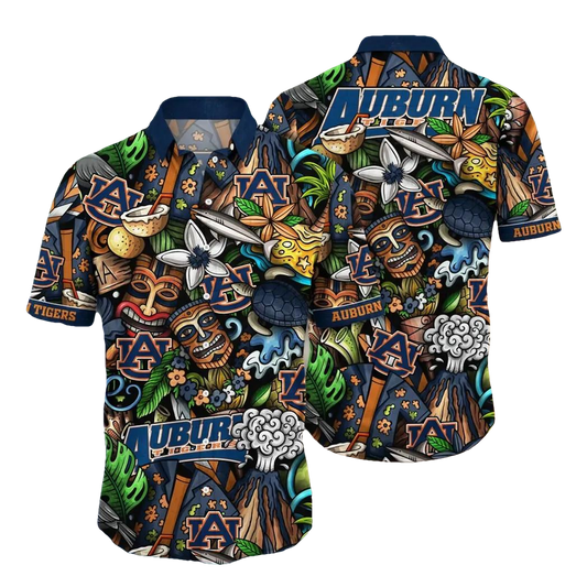 Auburn Tigers NCAA Flower Aloha Hawaiian Shirt 5, NCAA Hawaiian Shirt Moonbestprint